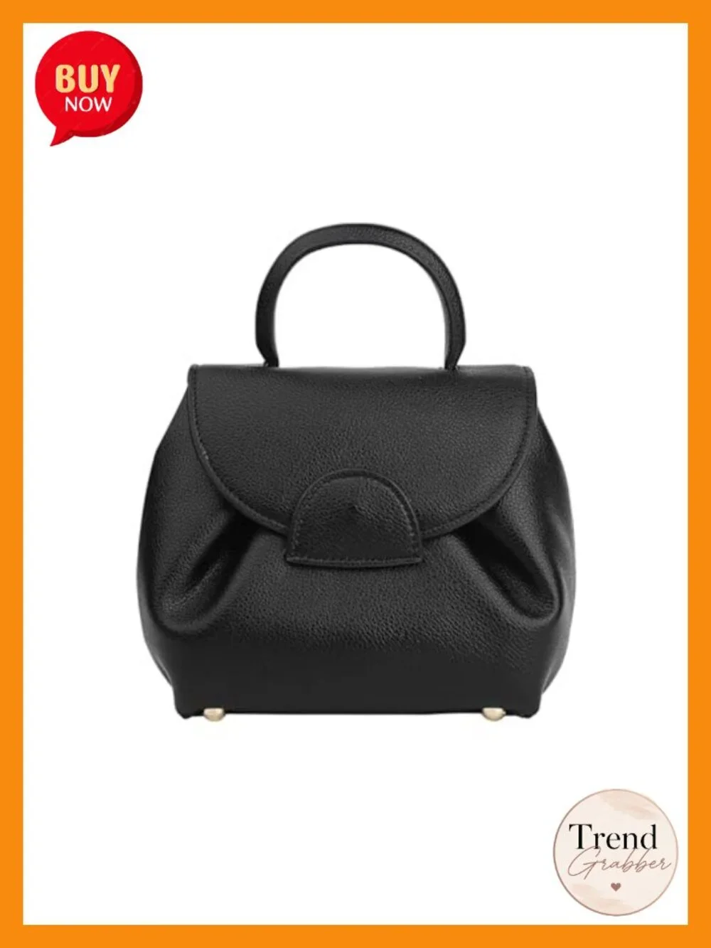 Mini Faux Leather Top Handle Satchel Handbag